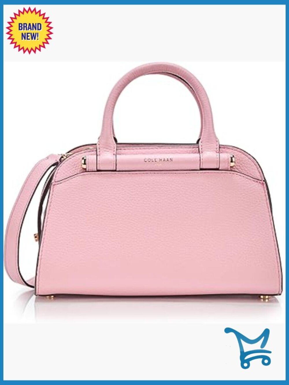 Leather Small Satchel with Adjustable Crossbody Strap, Top Handle